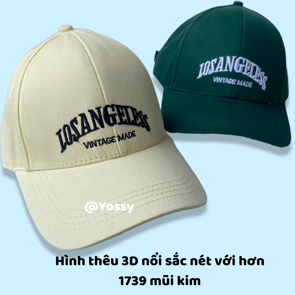 Mũ lưỡi trai nam nữ thêu chữ LosAngeless chất vải kaki phong cách Hàn Quốc ❤ Nón kết unisex cao cấp