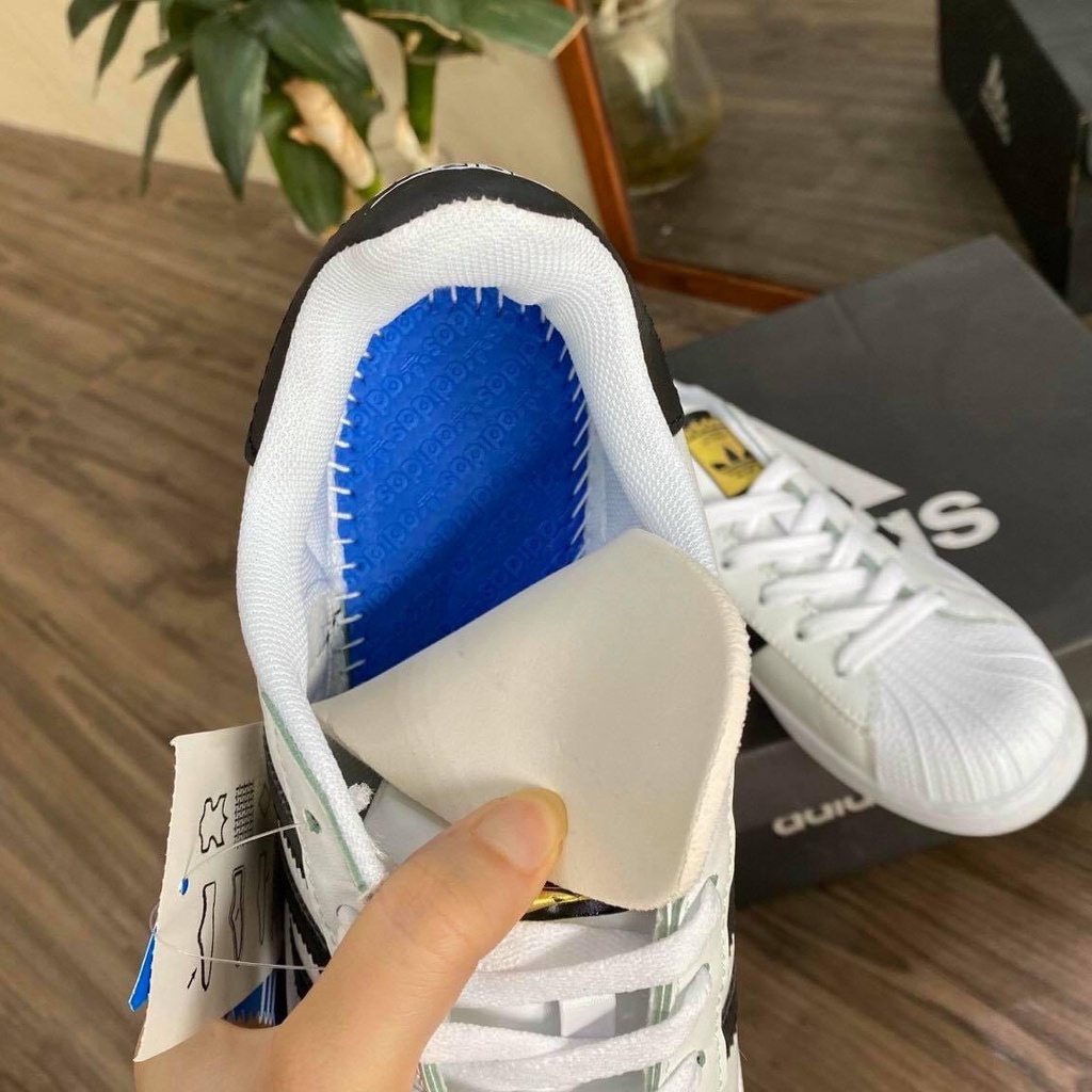 Giày saker Nam Nữ Trắng 𝑨𝒅𝒊𝒅𝒂𝒔 𝑴𝒖̃𝒊 𝑺𝒐̀ superstar, Giày Thể Thao Adidas samba trắng đế nâu Đủ Size Nam Nữ 2022