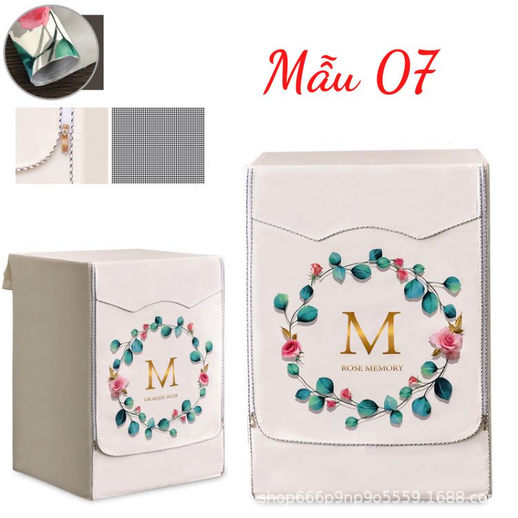 Vỏ bọc máy giặt cửa ngang, áo trùm vải bạt bền chống mưa nắng Dotina FL06