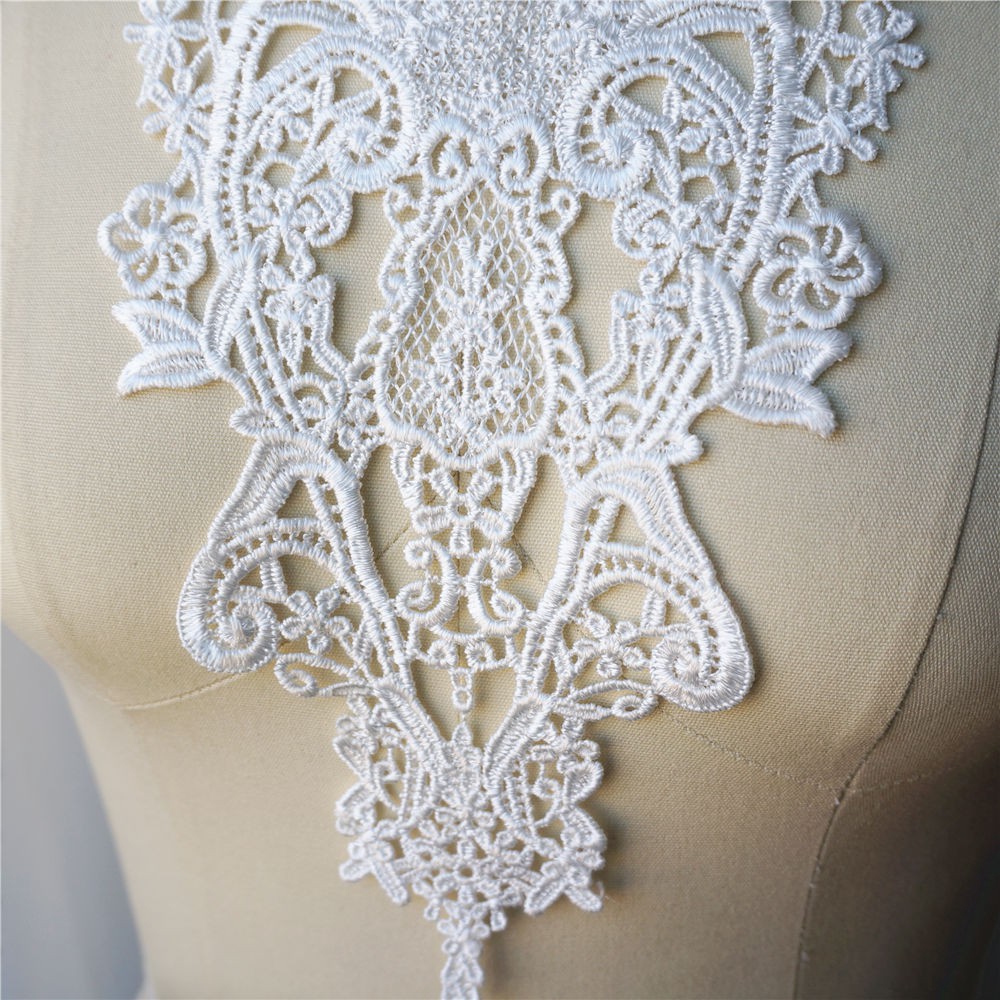 Vải Ren Thêu Hoa Màu Trắng Dùng May Váy Cưới