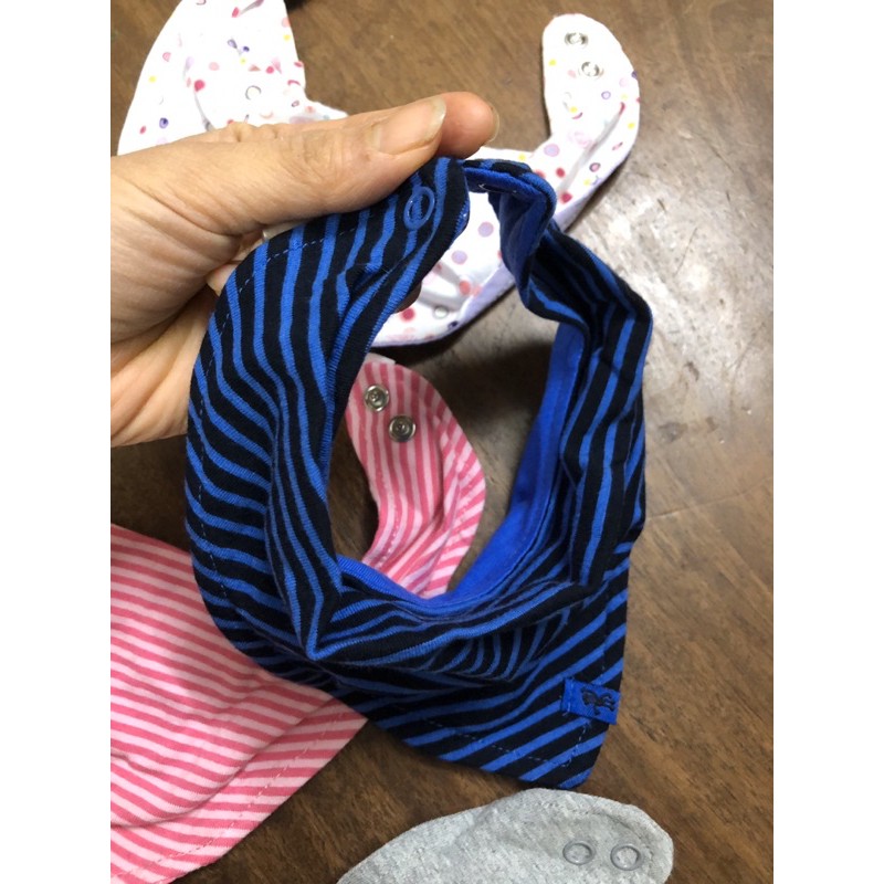 Yếm tam giác xuất Âu dư cho bé trai bé gái cotton có viền bo ôm cổ khuy kim loại bền
