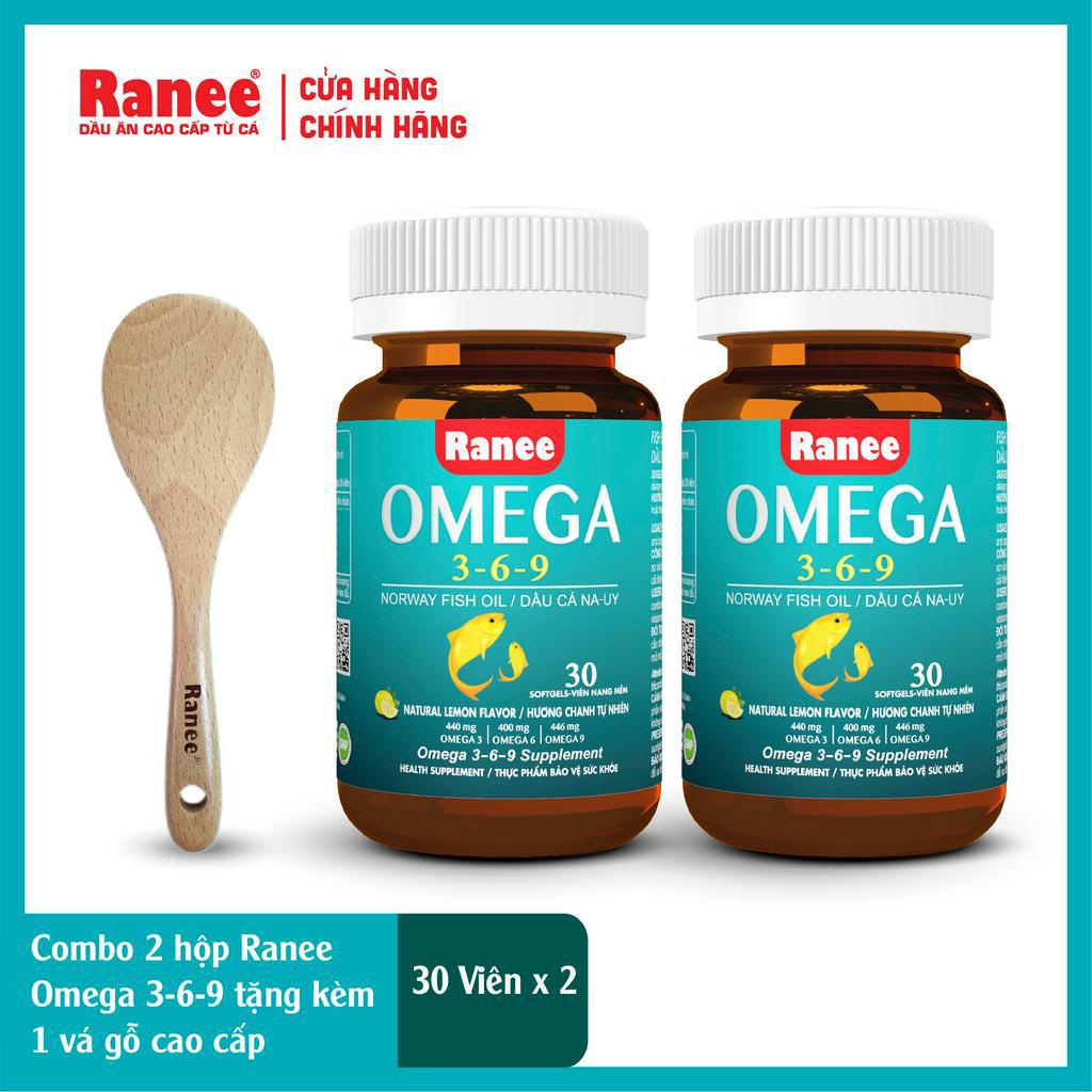 Combo 2 hộp Ranee Omega 3-6-9 tặng kèm 1 vá gỗ cao cấp (30 viên/hộp x 2 hộp)