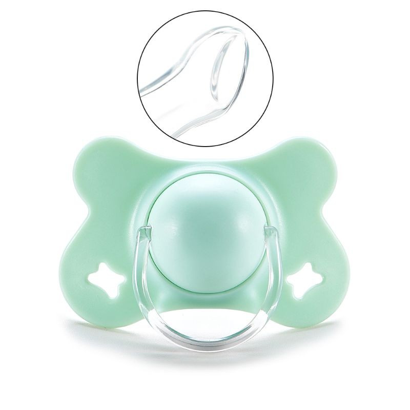 INN Baby with Lid Butterfly Shape Round and Flat Teat Silicone Sleep Pacifier Newborn Boys Girls Bite Chew Supplies