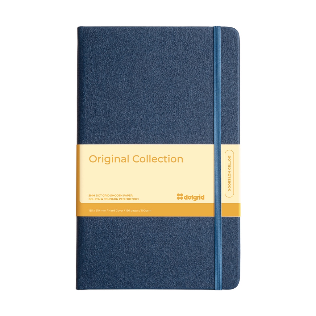 Sổ tay Original OCEAN BLUE -  Bìa da 4 loại ruột (Chấm/Caro/Kẻ ngang/Trơn