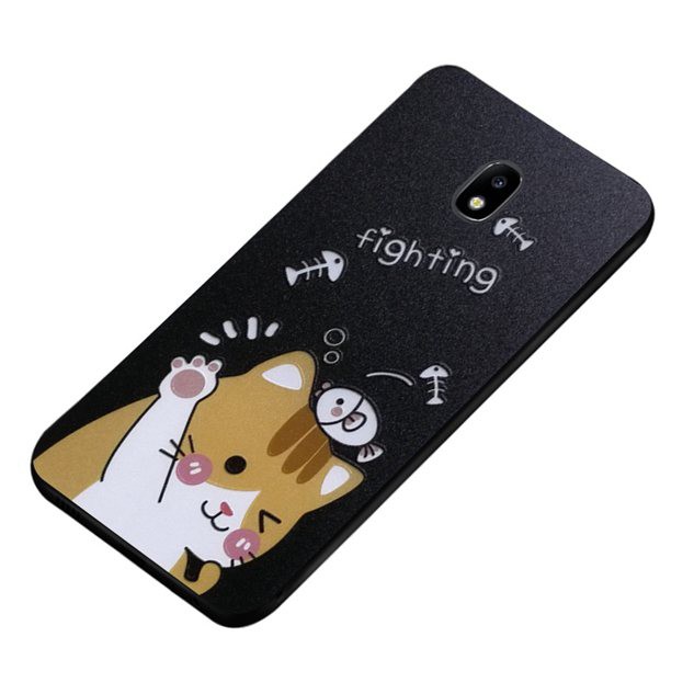 Ốp điện thoại in họa tiết mèo và cá cho Samsung Galaxy J2 J3 J4 J6 J5 J7 Prime Pro Plus Duo 2017