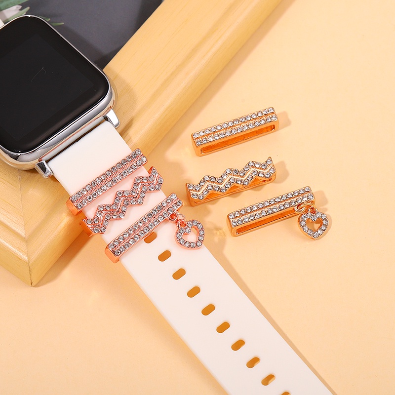 Bộ Vòng Silicon Mềm Gắn Đồng Hồ Đeo Tay Trang Trí Cho Iwatch