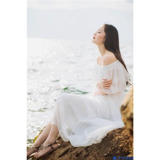 Váy maxi trắng