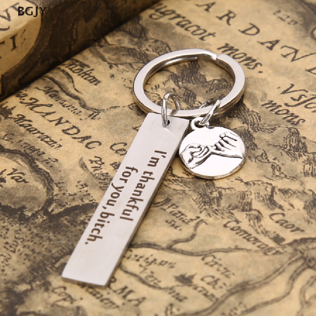 BGJY I'm Thankful for You Keyrings engraved Key Chain Keyfob Jewelry Best Friend Gift NEW