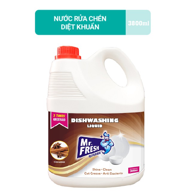 Nước rửa bát đậm đặc Mr.fresh hương tự nhiên 3800ml