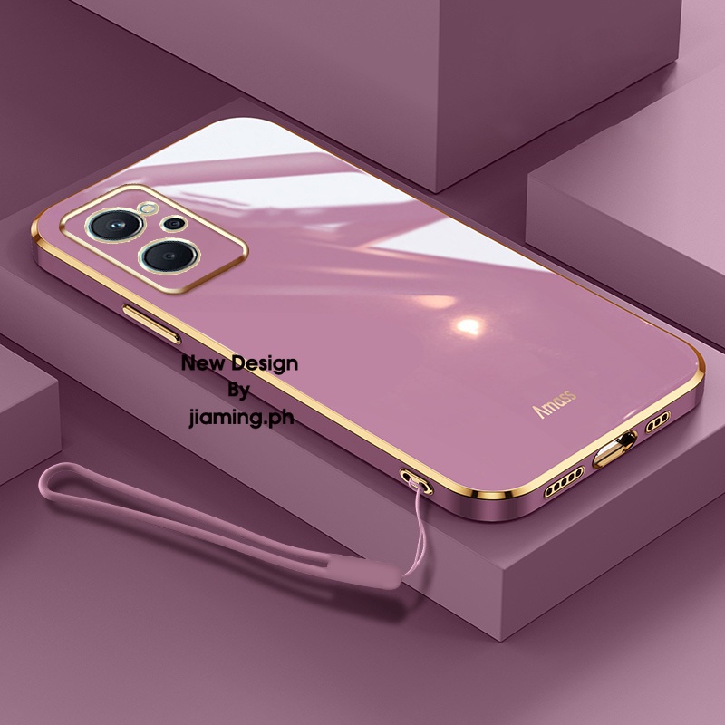 Ốp Điện Thoại Mềm Màu Kẹo Thiết Kế Mạ Viền 2022 Cho OPPO Realme 9i A96 K10 4G