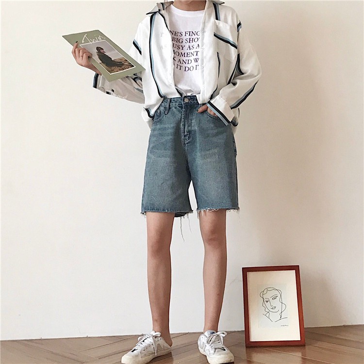 [Size M] Quần shorts lửng jean nữ Ulzzang Quảng Châu QLJ90