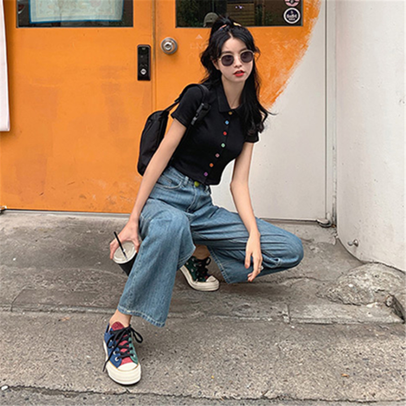 Áo dáng lửng ôm tay ngắn thời trang phong cách Hàn Quốc dành cho nữ | BigBuy360 - bigbuy360.vn