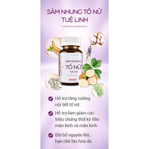 SÂM NHUNG TỐ NỮ TUỆ LINH BỔ SUNG NỘI TIẾT, CĂNG TRÀN SỨC XUÂN | BigBuy360 - bigbuy360.vn
