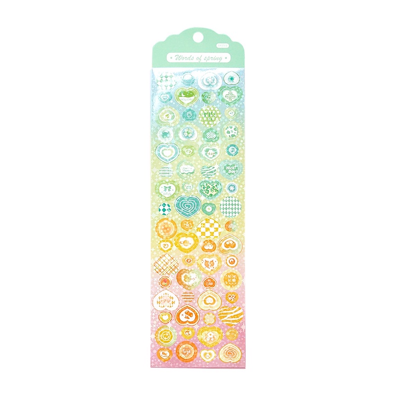 Bộ 2 Tấm Sticker Hình Trái Tim Lấp Lánh