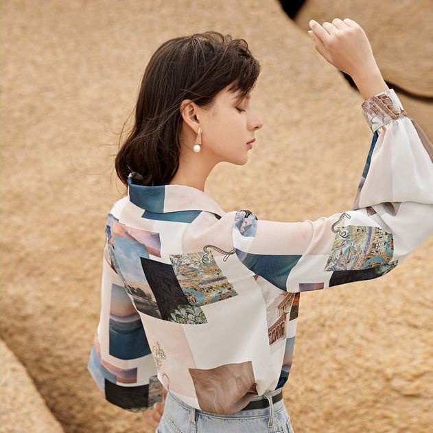 Áo Sơ Mi Dài Tay Dáng Rộng Thời Trang Hàn Quốc Dành Cho Nữ