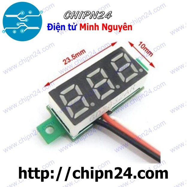 [1 CÁI] (A125) Đo điện áp DC 2 dây 4.5-30V Led đỏ nhỏ 0.36 inch