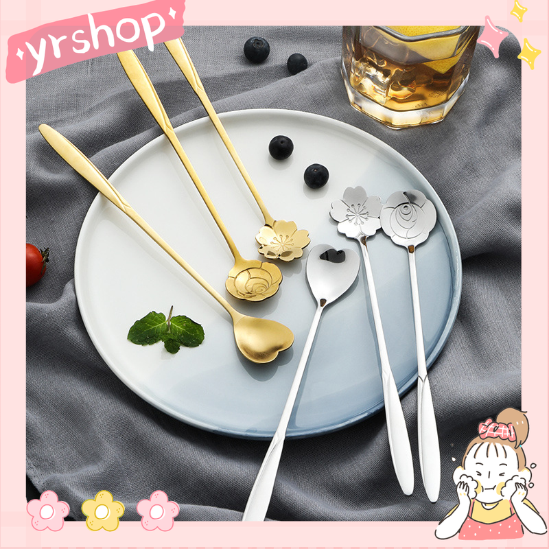 Muỗng cà phê bằng thép không gỉ cán dài phong cách Nhật Bản