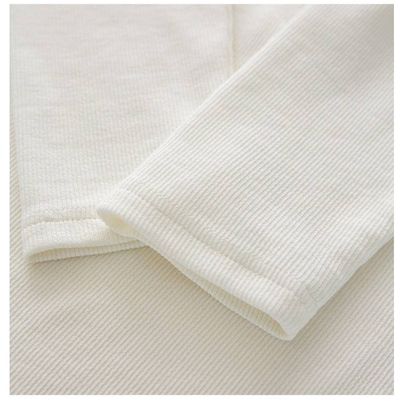 Áo Thun Tay Dài Màu Trắng Thời Trang Xuân Thu Trẻ Trung Cho Nữ