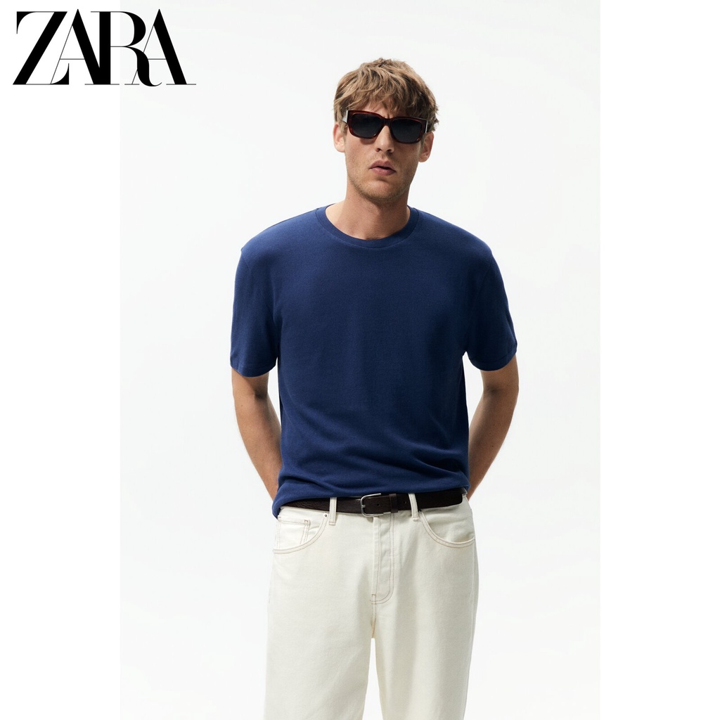 Áo Thun Cotton Ngắn Tay Thoải Mái Cá Tính Cho Nam ZARA 4231421 401