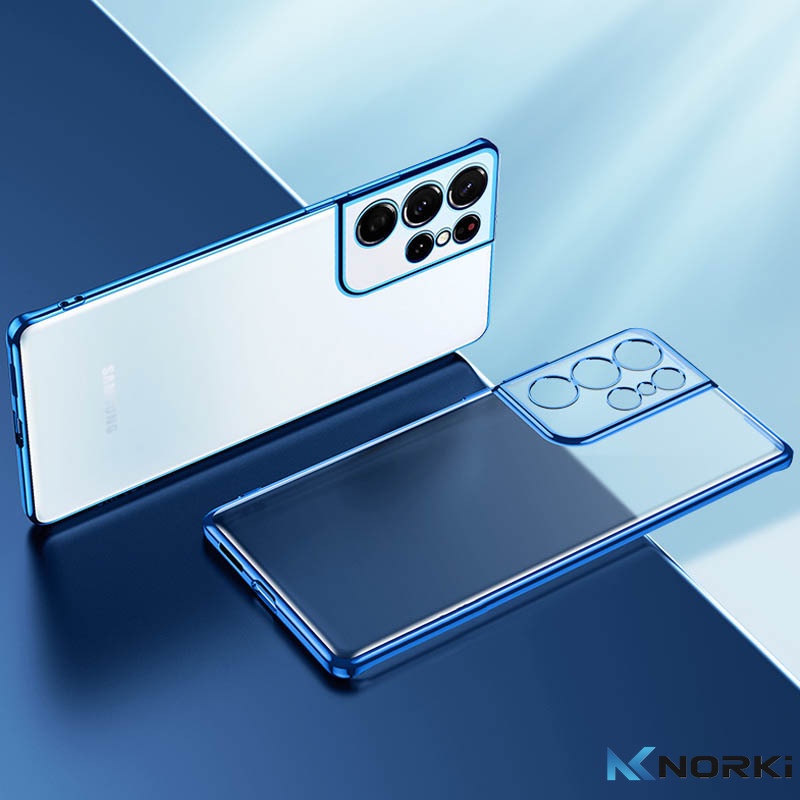 Ốp Điện Thoại TPU Mềm Siêu Mỏng Trong Suốt Mạ Viền Cho Samsung Galaxy A12 A22 A82 Note 20 Ultra