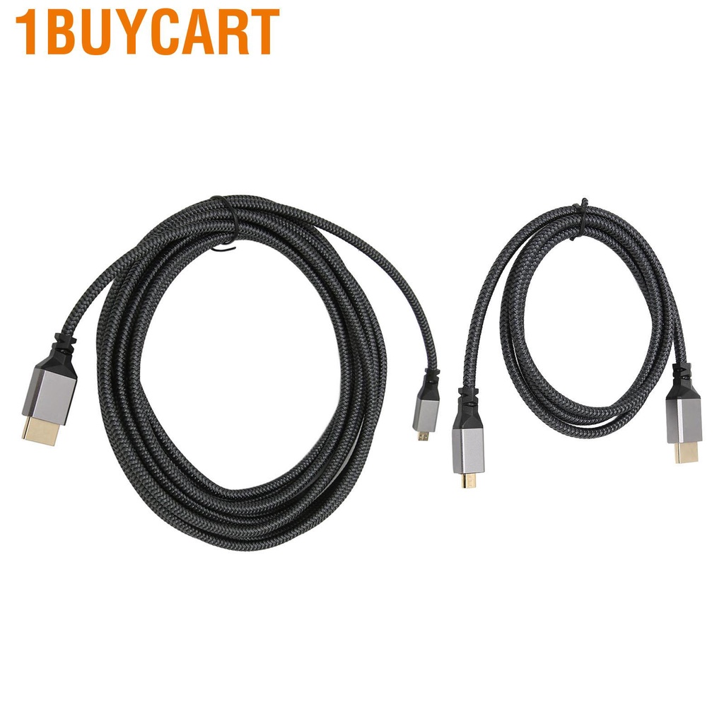 1buycart 4K HD Multimedia Interface Cable Male to 18Gbps High Speed 60Hz Knit Micro Adapter