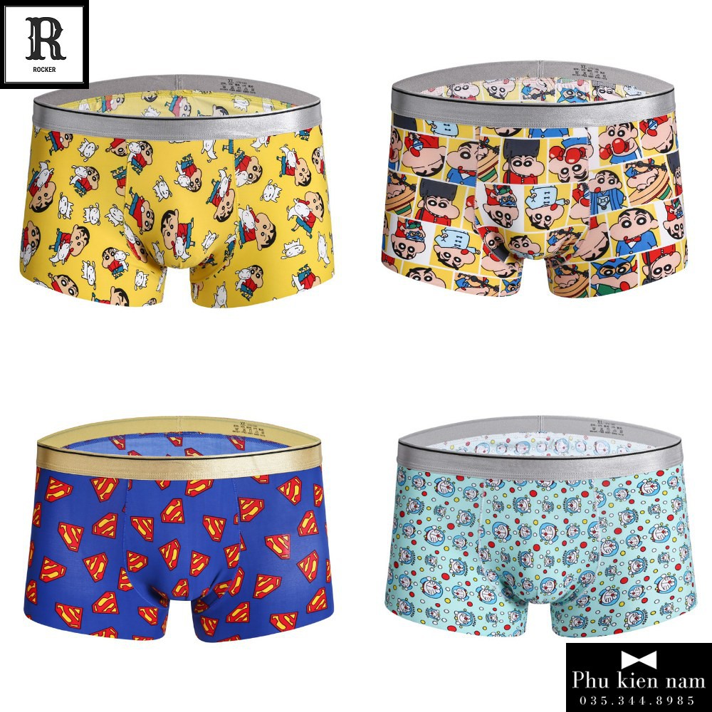 [Hộp] COMBO 4 Quần lót nam THUN LẠNH Quân sịp boxer Hoạt Hình  S075 (8 SET)