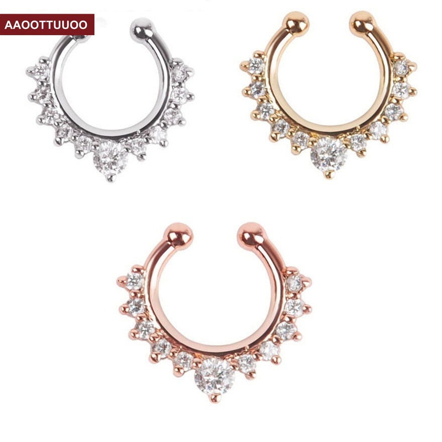 Khuyên mũi giả dạng kẹp thiết kế thời trang