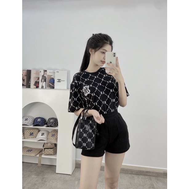 Túi rút  MLB, túi đeo chéo ny MONOGRAM MINI BUCKET BAG BLACK