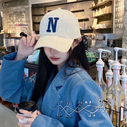 Mũ Lưỡi Trai Vải Cotton In Chữ N Kiểu Hàn Quốc Cá Tính