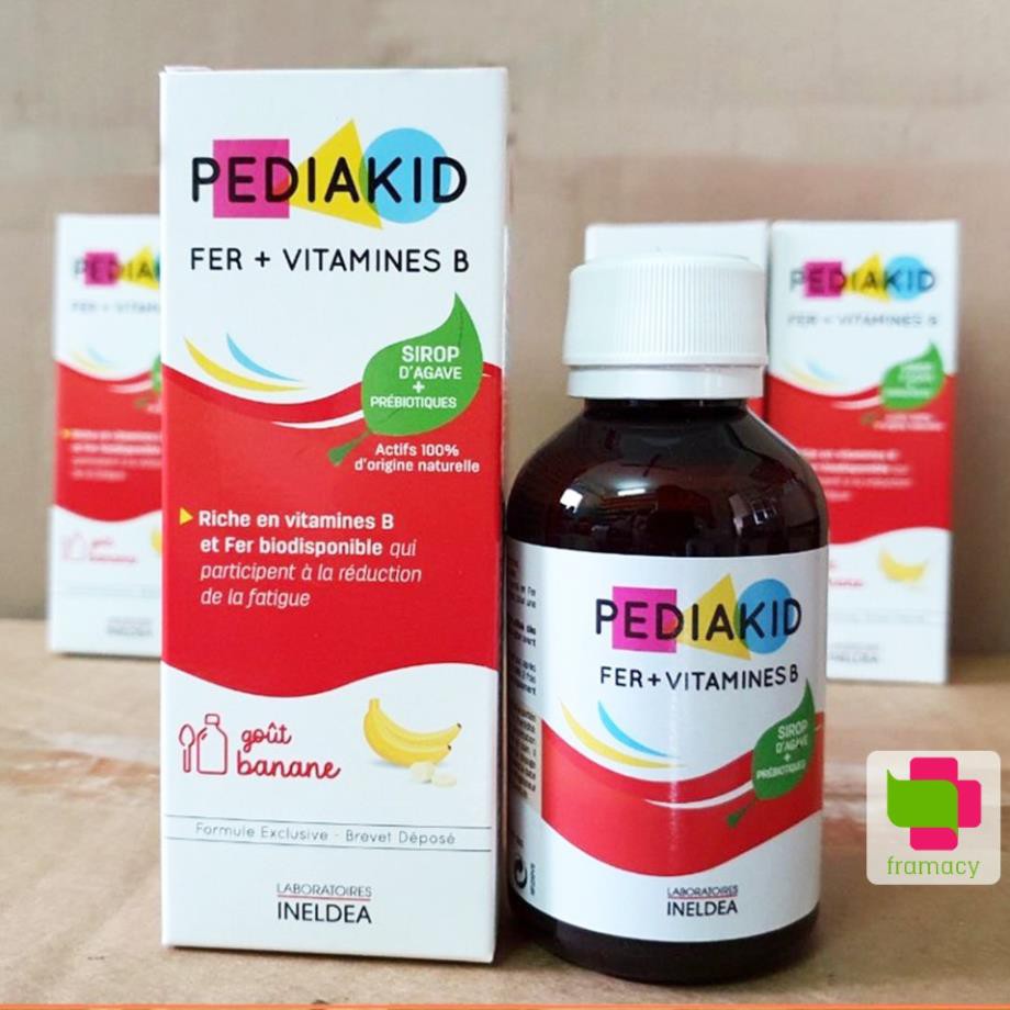 Siro sắt và vitamin B Pediakid Fer + Vitamines B, Pháp (125ml) hỗ trợ ăn ngon, tăng hấp thu cho trẻ từ 6 tháng tuổi