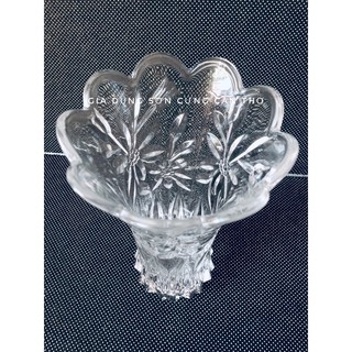 Bình hoa thuỷ tinh 25cm trắng