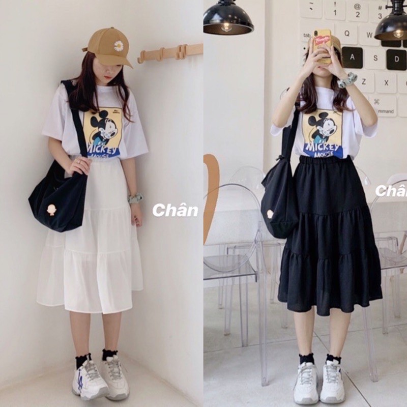 [Ảnh thật/Video] Chân váy voan nữ 2 lớp siêu xinh - Đầm voan ulzzang