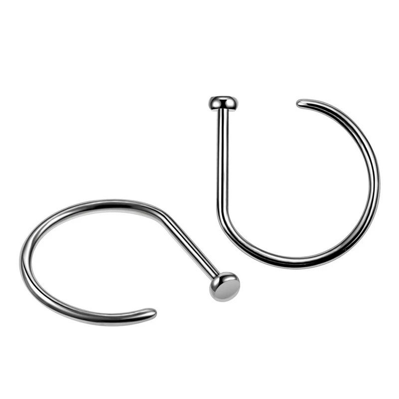 1 Khuyên Xỏ Mũi Hình Chữ D Bằng Titan Cá Tính