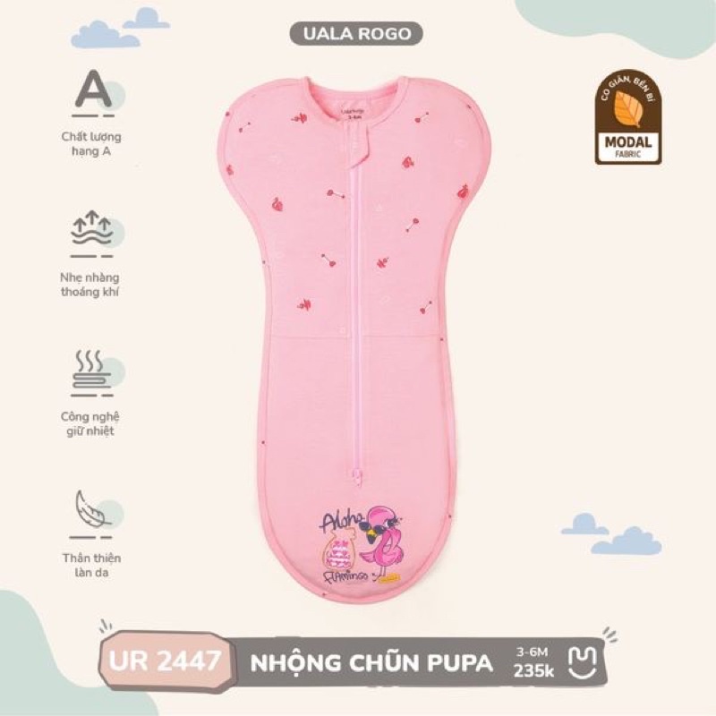 Nhộng chũn pupa uala rogo siêu mềm mịn cho bé 0-6M