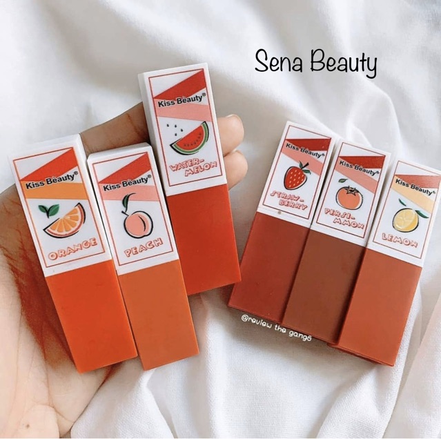 Son Thỏi [FREE SHIP] Son Thỏi Lì Kiss Beauty Hoa Quả Fruit Matte Lipstick Mẫu Mới Đẹp [sonthoili] | BigBuy360 - bigbuy360.vn