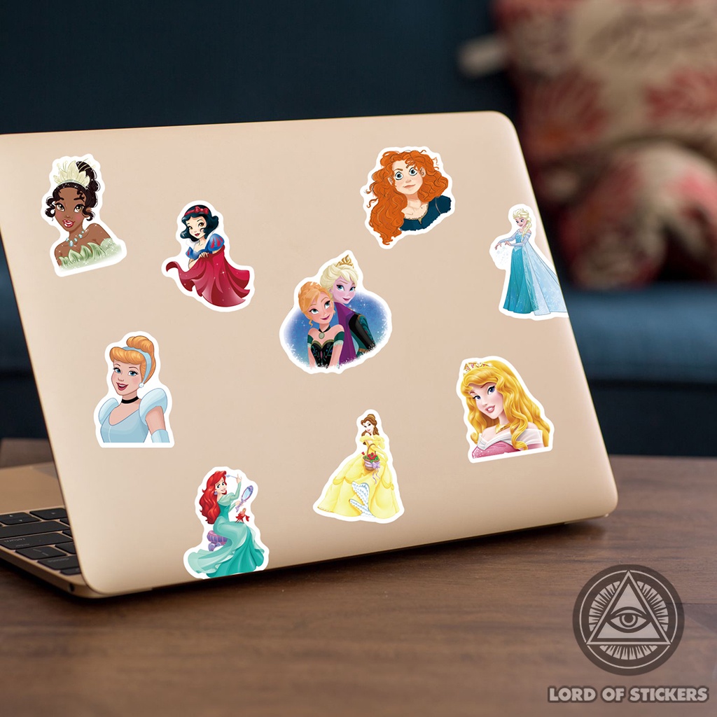 Set 100 Nhãn Dán Công Chúa Sticker Cute Phong Cách Hoạt Hình Chống Thấm Nước Trang Trí Mũ Bảo Hiểm, Laptop, Vali, Sổ