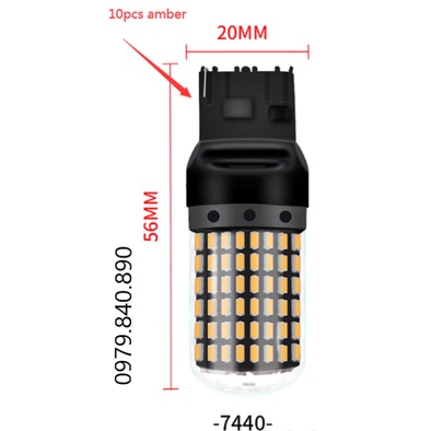 1 Bóng đèn Led Canbus xi nhan ô tô T20 chân dẹp 7440 hoặc chân tròn BAU15s