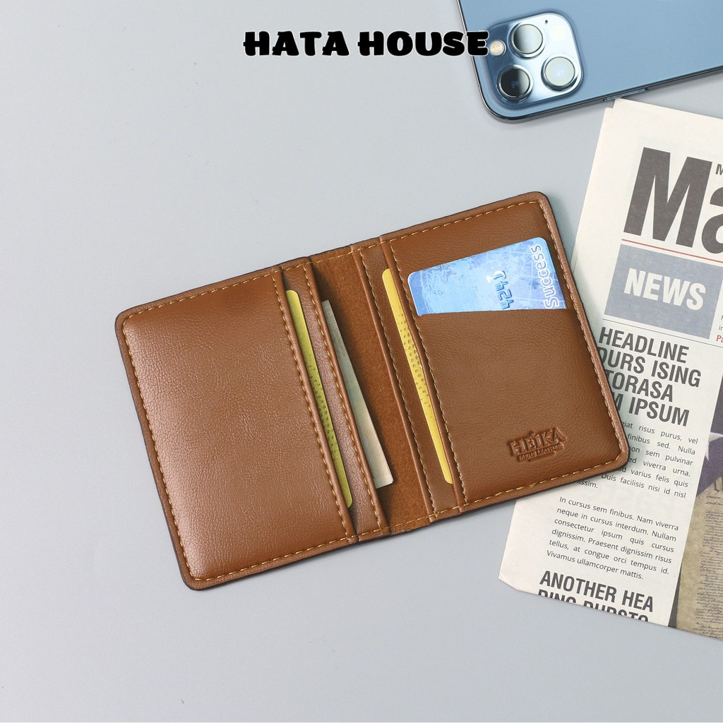 Ví Mini Nam Nữ,Công Sở Để Thẻ ATM Card Visit Tiền Mặt,da tổng hợp-HATA HOUSE