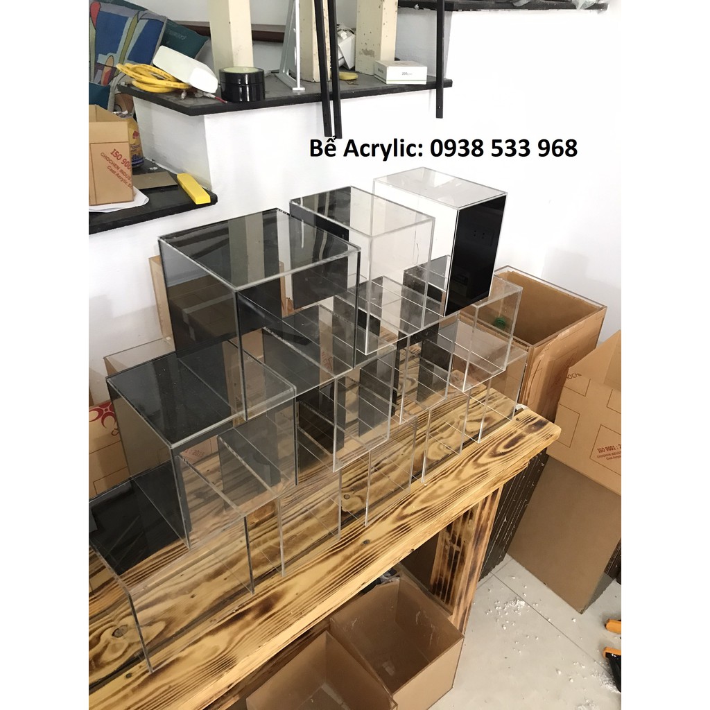 Bể acrylic 15x10x15, Siêu trong, siêu nhẹ hồ mika phù hợp cho nuôi cá, cây thủy sinh.Dùng kèm theo đèn, bơm, lọc