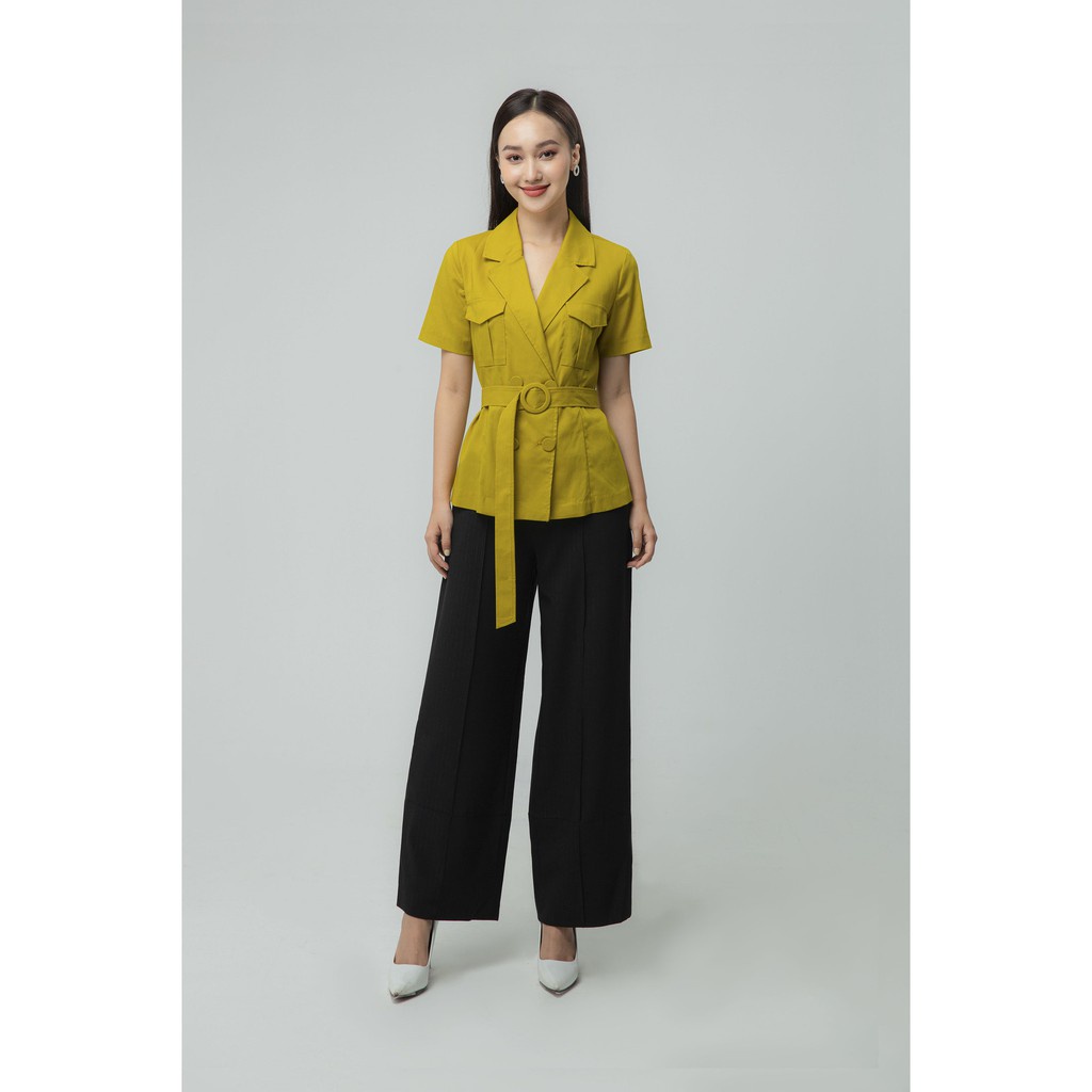 [Mã WABRIVY33 giảm 10% tối đa 50k đơn từ 250K] Áo cổ 2 ve kèm đai nữ IVY moda MS 61M5256