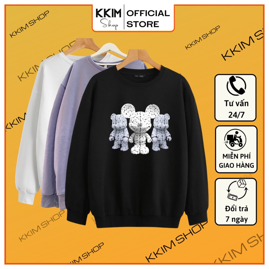 Áo Nỉ SWEATER Nikolas Oversize, Chất Nỉ Bông cao cấp, Dài Tay Form Rộng, Unisex Nam Nữ. KKim Shop
