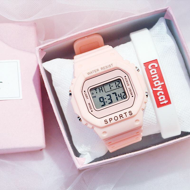 Đồng hồ điện tử nam nữ Sport màu hồng cực hot QA0336