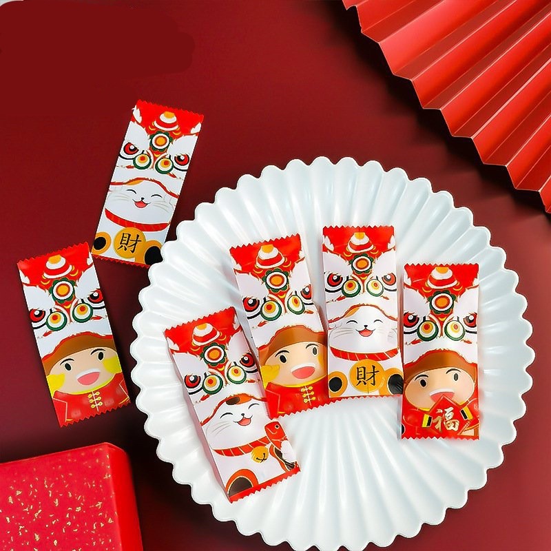 Túi nhựa đựng kẹo nougat hàn miệng 4x9cm nhiều mẫu - 200 cái