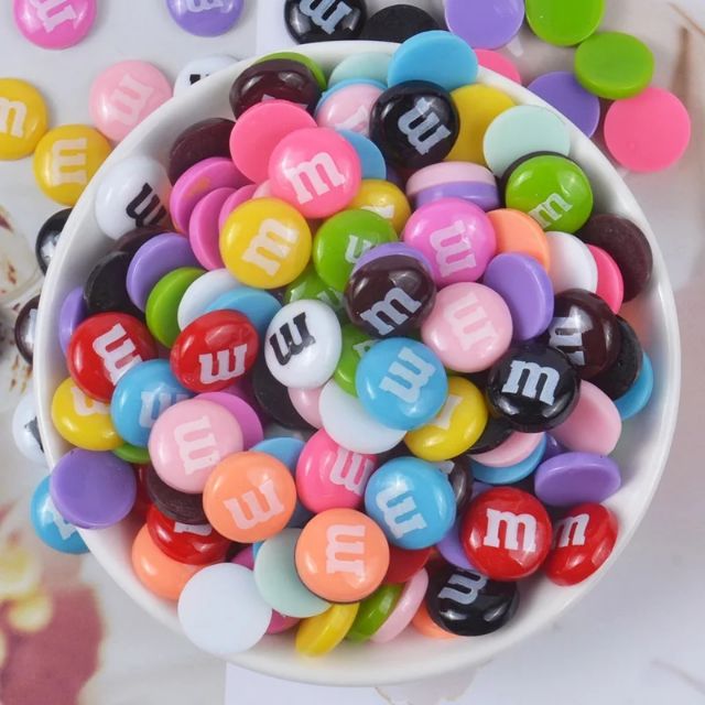 Charm socola M&M trang trí slime hoặc ốp lưng