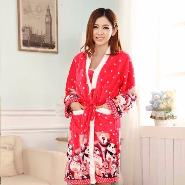 Bộ Đồ Ngủ Lông Cừu San Hô Cao Cấp Dễ Thương Chất Lượng Cao Thời Trang Thu Đông Cho Nữ | BigBuy360 - bigbuy360.vn