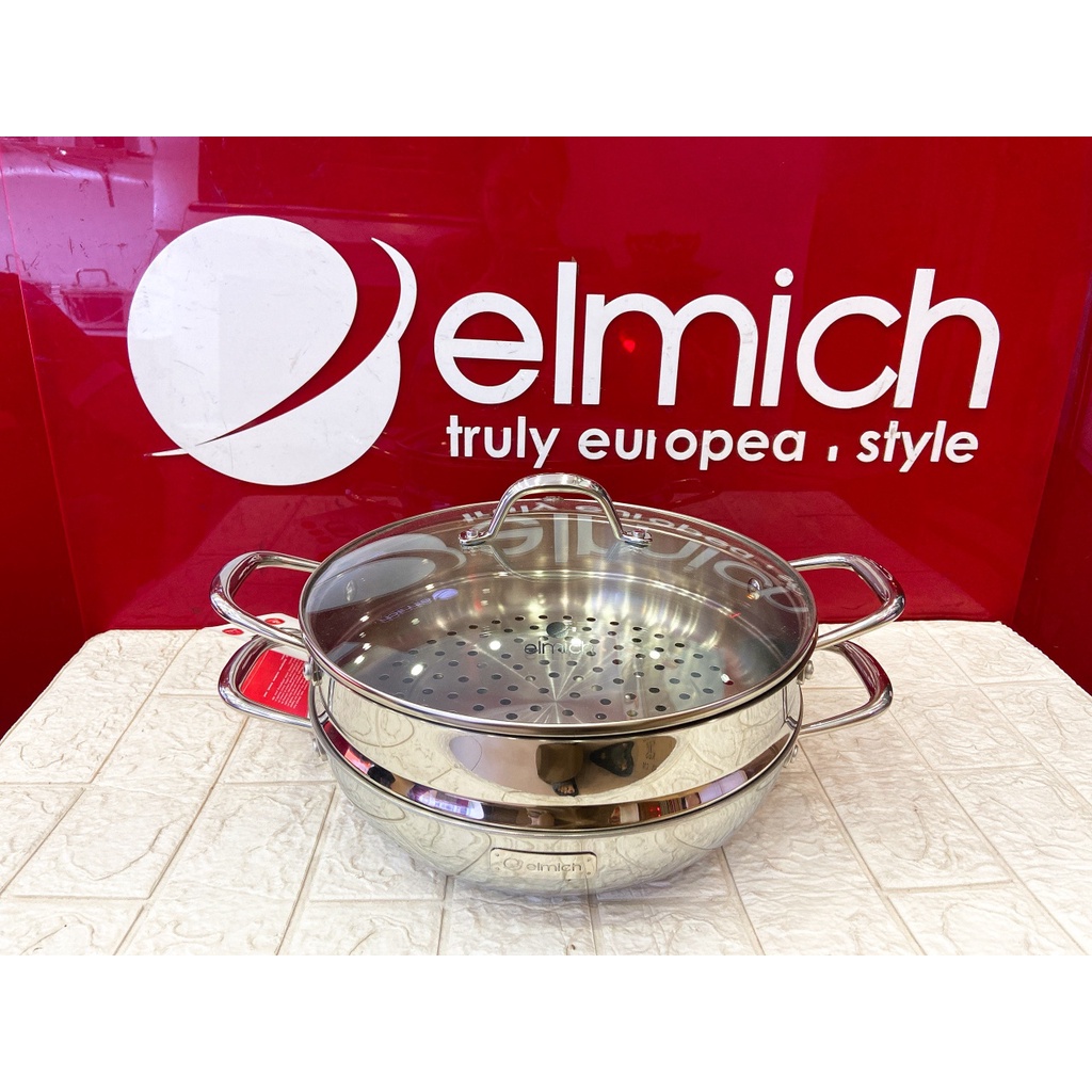 Chảo hấp đa năng inox liền khối Elmich Trimax CZ EL-3832 size 28cm nồi lẩu hấp