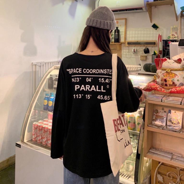 Áo phông, áo thun nam nữ form rộng tay DÀI UNISEX in chữ PA RALLTừ 50-70kg | BigBuy360 - bigbuy360.vn