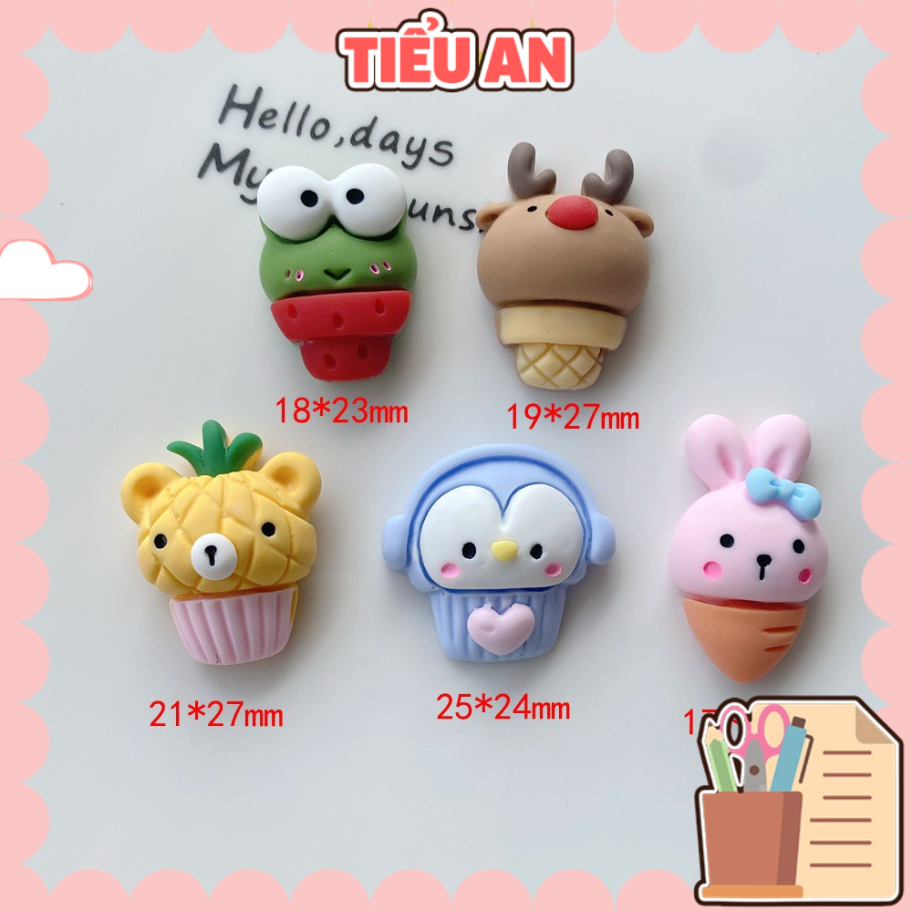 Charm  slime/ Dụng Cụ Charm Trang Trí  Kem Ốc Quế Hình Thú Siêu Cute