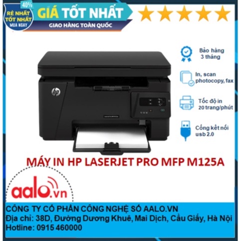 Máy in HP LASERJET PRO MFP M125A Đa chức năng in, scan, photocopy,fax
