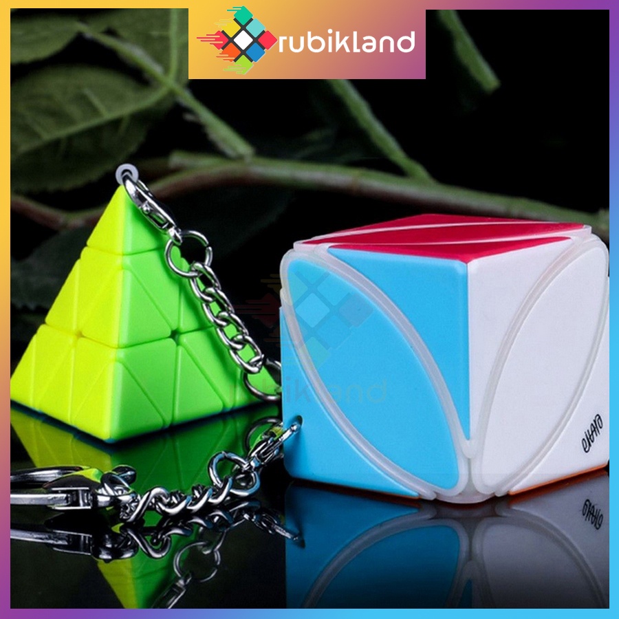 Móc Khóa Rubik Ivy Cube Rubic Biến Thể Stickerless QiYi Đồ Chơi Trí Tuệ Trẻ Em